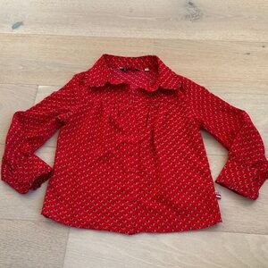 Charming Red Kids Blouse with Pattern